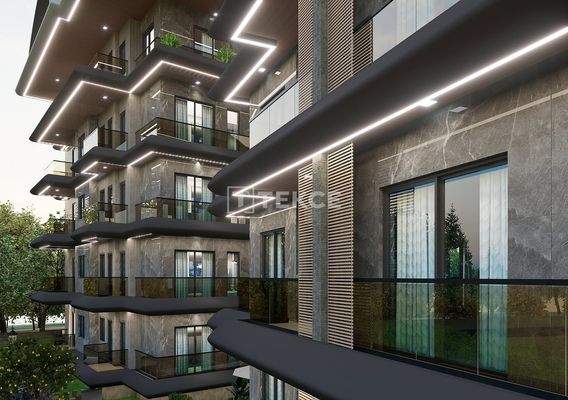 Apartments in a Complex 450 Meters from the Sea in Alanya Center