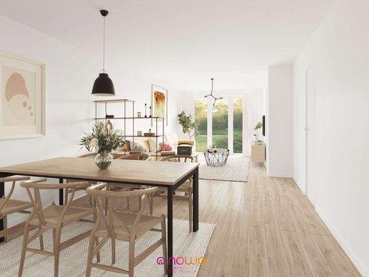 Essbereich und Wohnzimmer