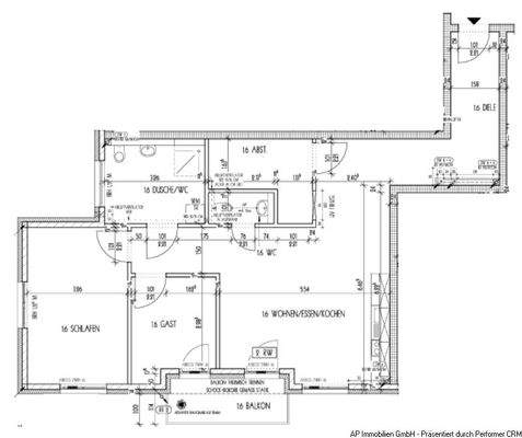 Grundriss mit Maßen