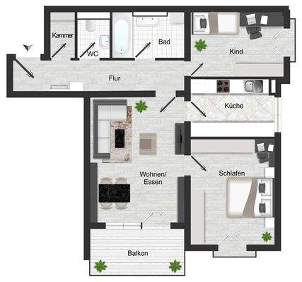 Grundriss WE5 - Hochparterre
