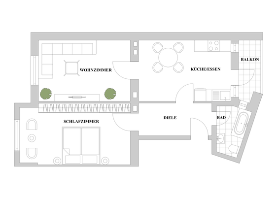 Grundriss Wohnung 2. OG