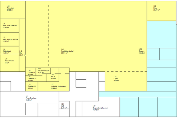 Grundriss der Halle