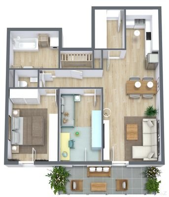 Lastenstraße 14 - 1. Etage - 3D Floor Plan