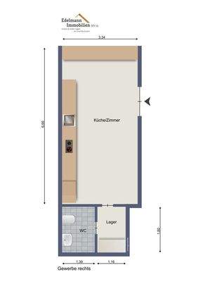 Grundriss Gewerbeeinheit rechts