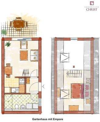 Maisonette-Gartenhaus