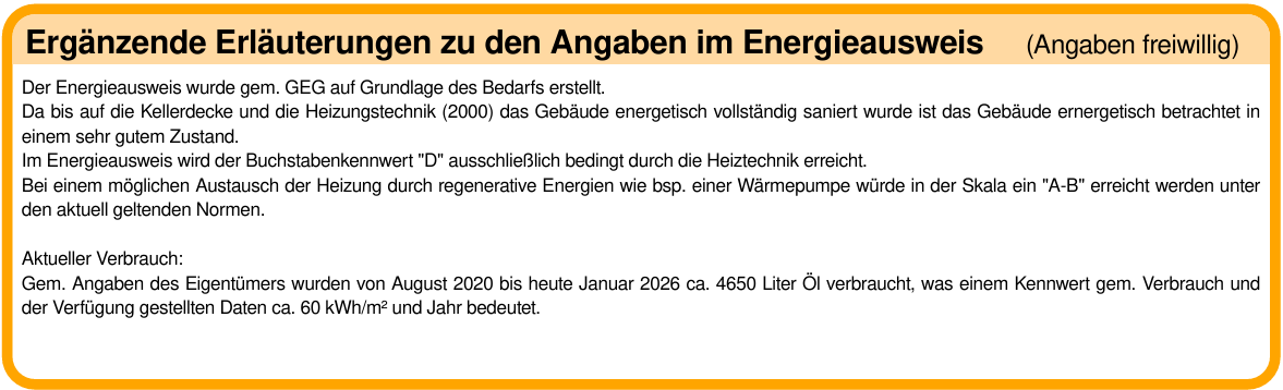 Ergänzung zum Energieausweis