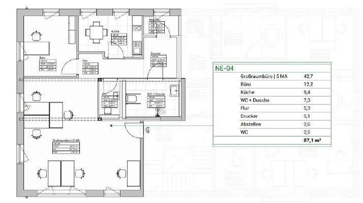Grundriss mit Flächenberechnung