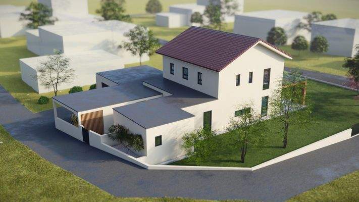 Visualisierung Haus lt. bewilligtem Einreichplan