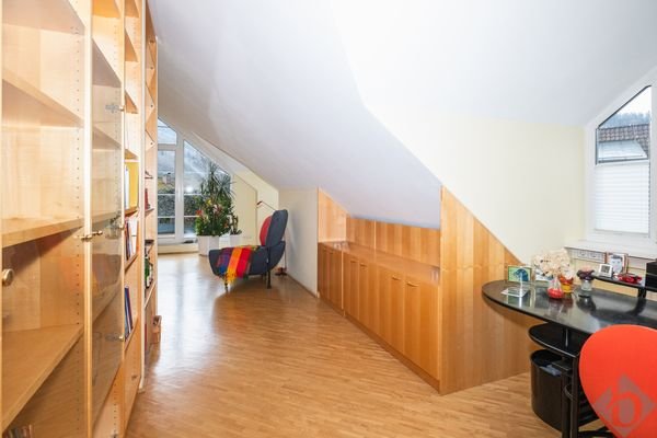 Büroecke im Wohnzimmer