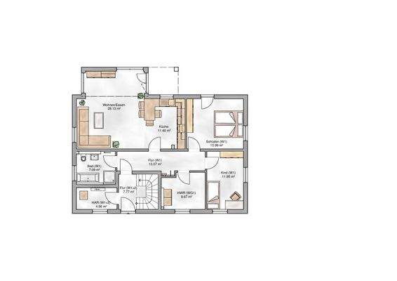 Grundriss Erdgeschoßwohnung