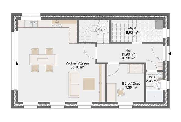 Grundriss Erdgeschoss (individuell anpassbar)