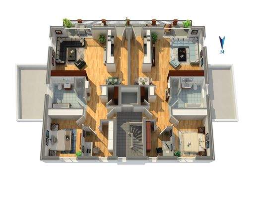 Grundriss 3D OG links _ rechts