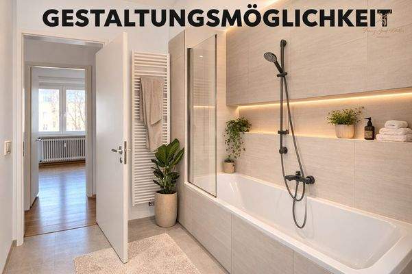 KI erstelltes Badezimmer Gestaltungsmöglichkeit Beispiel
