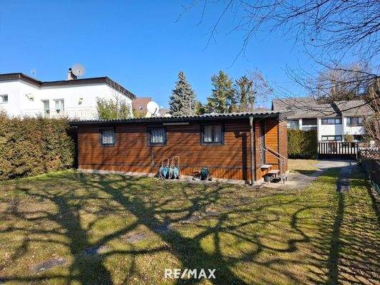 Mobilheim Gartenansicht