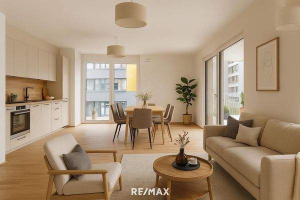 Wohnung - Wohn-Ess-Kochen Visualisierung