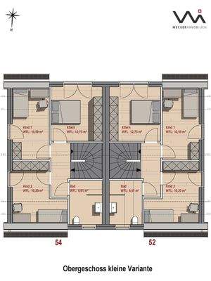 Grundriss 2 Haus Nr. 54 I 52