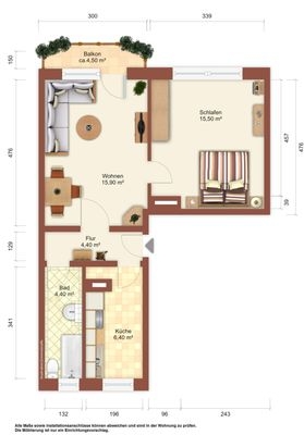 Grundriss Möblierungsvorschlag