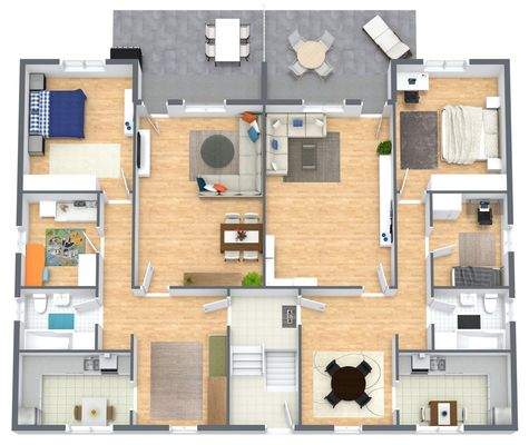 Grundriss-Skizze Erd- und Obergeschoss