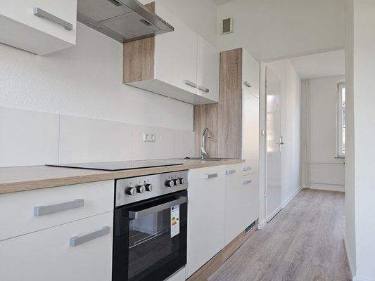 Blick von der Küche ins Wohnzimmer, Haus 17, OG-WHG links