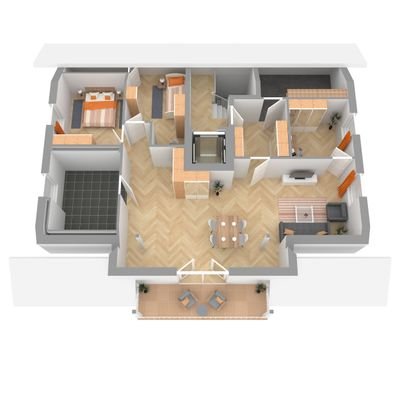 3 D Plan von der Dachgeschosswohnung