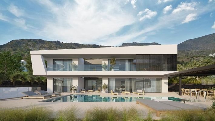 Kreta, Chersonisou: Moderne Luxusvilla mit freiem Meerblick zu verkaufen