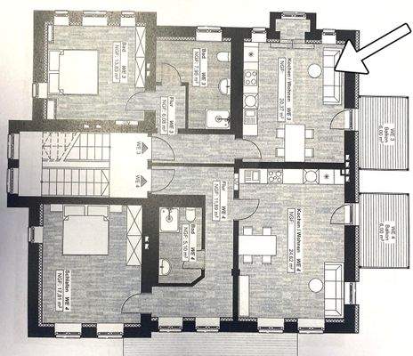 1 Obergeschoß 2x2 ZI WE
