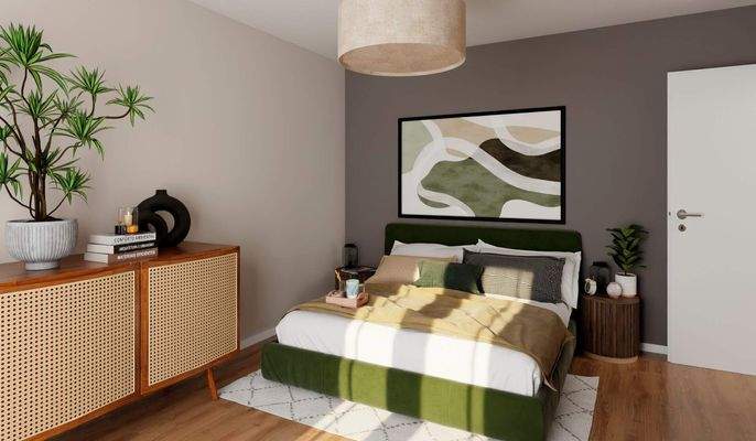 Helles und komfortables Schlafzimmer