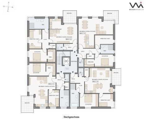 Geschossplan Wohnung 1.11 I 1.12 I 1.13 I 1.14