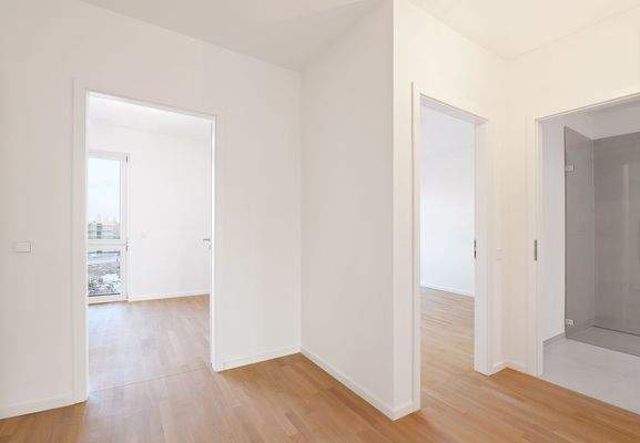 Moderner Wohnraum mit Parkett