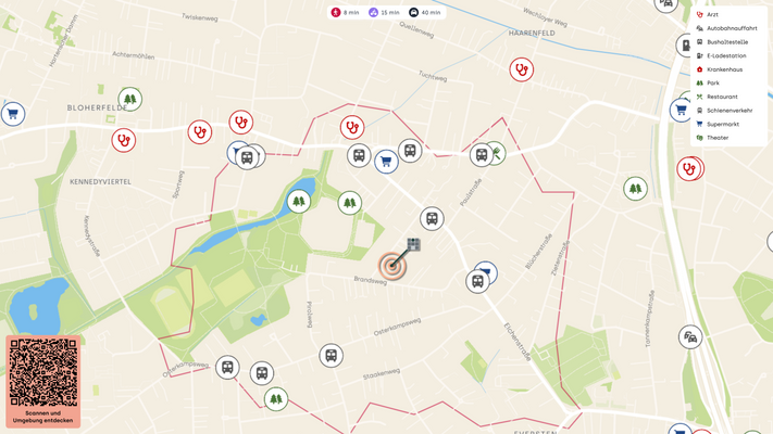 Interaktiver Lageplan auf HI-Website