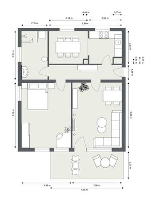 Schlehenweg 9 - EG links - Erdgeschoss - 2D