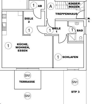 Grundriss Whg. 1