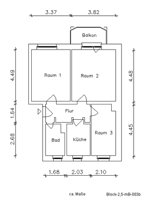 Grundriß des Mietobjektes: Bernhard-Göring-Straße 127