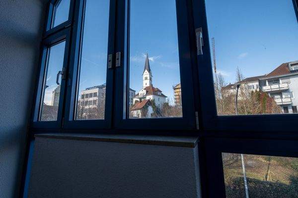 Ausblick Treppenhaus zu Stadt