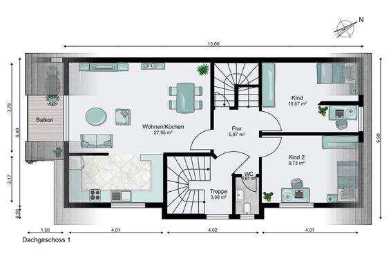 Grundriss Obergeschoß