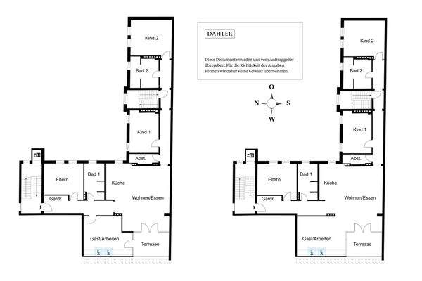 Grundriss 4 und 5 Zimmer Variante