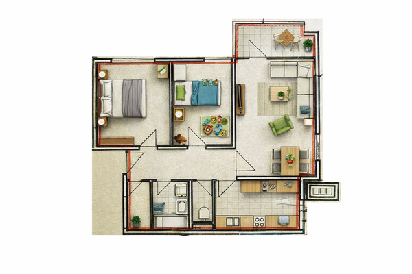 Illustrierter Grundriss