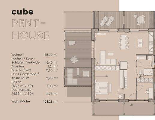 Grundriss mit Wohnfläche