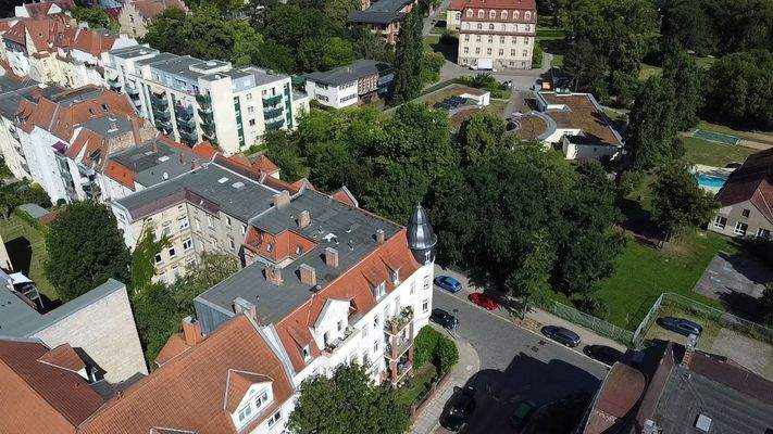 Luftbild Hausansicht mit Wohnumfeld