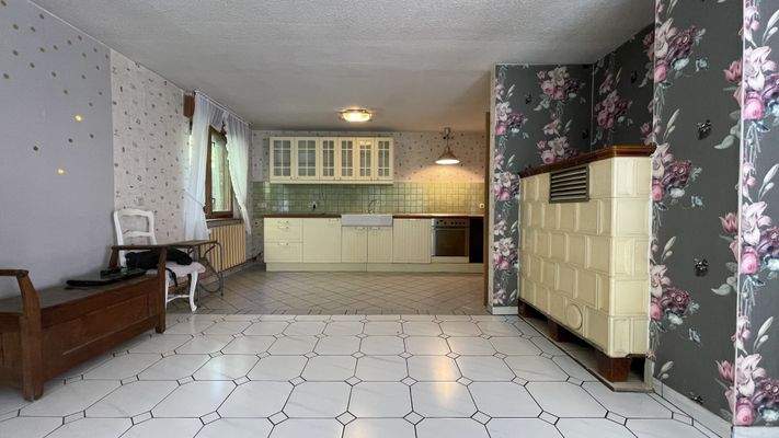 Wohnzimmer mit Küche