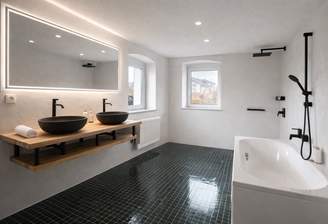 Badezimmer aufgeräumt KI