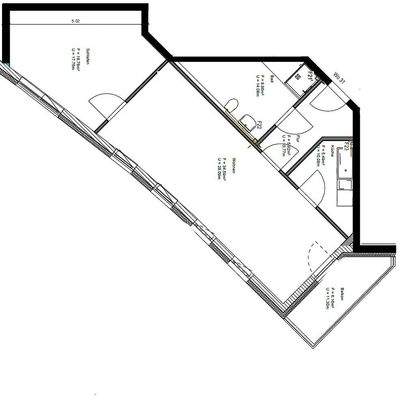 Grundriss 2-Zimmer-Wohnung