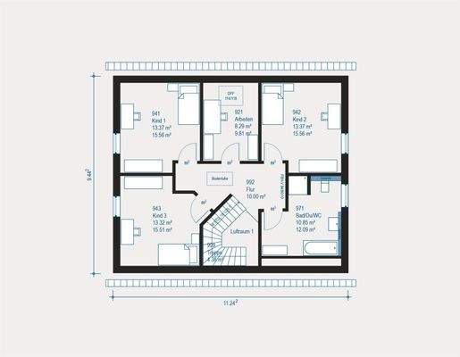 Moderner Familien-Grundriss