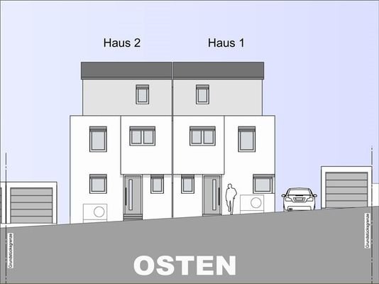 Ansicht Osten Haus 1 + 2