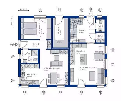 Erdgeschoss Wohnung 1 und 2