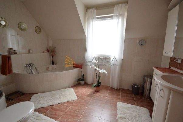 Tageslichtbad mit Badewanne und Dusche