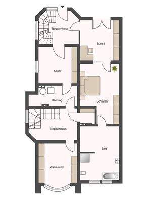 Grundriss Wohnung 1 / Gartengeschoss