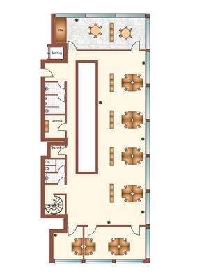 Obergeschoss mit Mustermöblierung