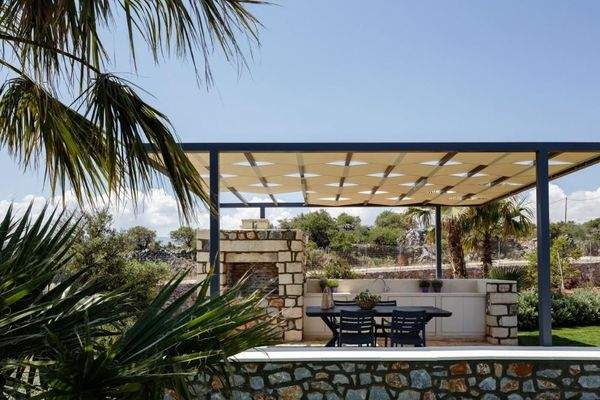 Kreta, Kefalas: Erstaunliche Steinvilla mit Meerblick und Pool zu verkaufen