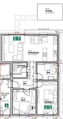 Grundriss Erdgeschoss rechts Wohnung 2